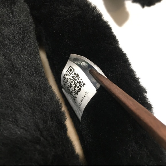 UGG NERINE BOOTIE SLIPPER -BLACK LAMB SUEDE / SHEEPSKIN CUFF WOMEN’S US 10 -NEW - Picture 8 of 9